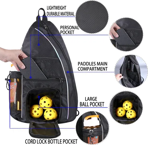 Miniatura 2 de Bolsa de pickleball – Bolsas de pickleball para mujeres y hombres – Mochila de pickleball – Estuche de viaje de pickleball para raqueta de tenis