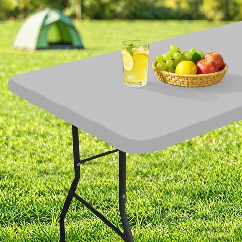 Miniatura 36 de homing Mantel cuadrado ajustable de poliéster impermeable, protector de mesa lavable para picnic, campamento, al aire libre (negro, 34 x 34 pulgadas)