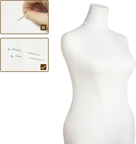 Miniatura 3 de maniquí femenino con forma de torso de talla grande para mujer, formas de vestido para costura, maniquí de cuerpo con alta estabilidad, soporte