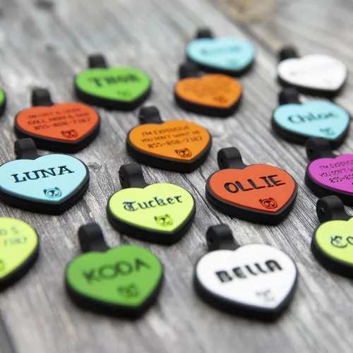 Miniatura 2 de Etiqueta de gato silenciosa de silicona personalizada con 5 líneas de grabado profundo personalizado duradero, etiqueta de identificación de mascota