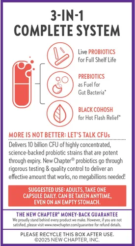 Miniatura 7 de New Chapter All-Flora - Probiótico para el equilibrio de la menopausia, probióticos ultraconcentrados para mujeres con cohosh negro