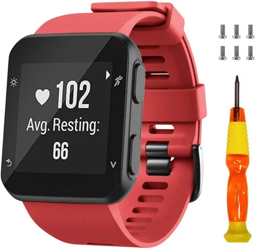 NotoCity Correa de reloj de repuesto de silicona suave para Garmin Forerunner 35, compatible con Garmin Forerunner 35 Smartwatch Rojo