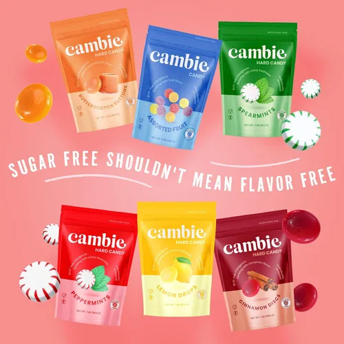 Miniatura 8 de Cambie Caramelos duros sin azúcar, 1 libra de caramelo sin azúcar envueltos individualmente, canela