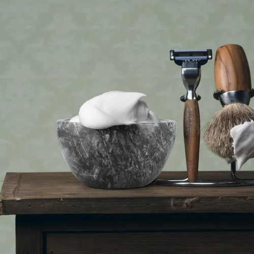 Miniatura 6 de MDLUU Cuenco de jabón de afeitar de mármol, cuenco de jabón de afeitar y crema de 4.7 pulgadas, cuenco de piedra de mármol natural, mantiene