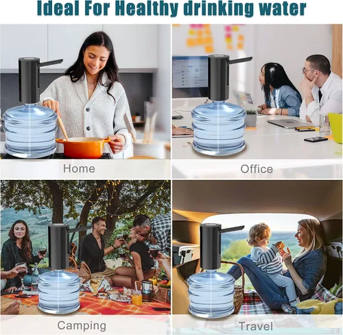Miniatura 7 de YISH Bomba de dispensador de agua para botella de 5 galones, dispensador de jarra de agua sumergible automático portátil, bomba de botella de agua