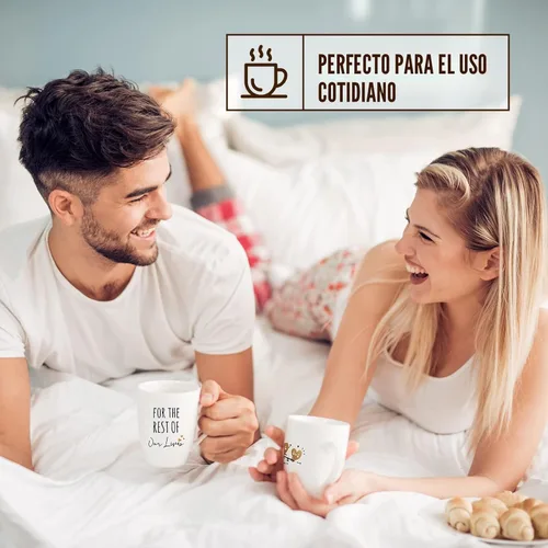 Miniatura 5 de AW BRIDAL Juego de 2 tazas de café únicas de cerámica para parejas recién comprometidas, 12 onzas, regalo de despedida de soltera para novia