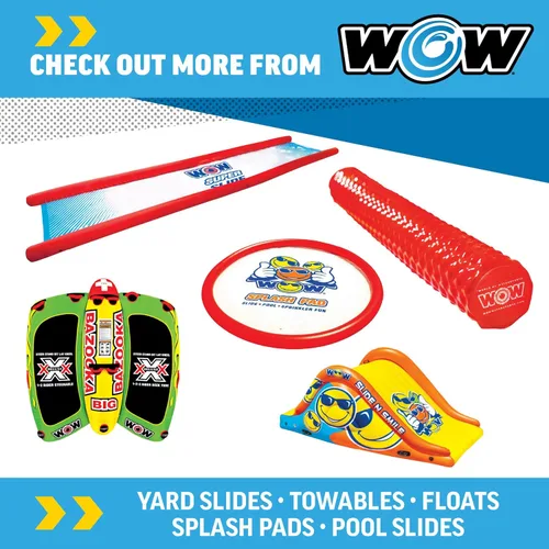 Miniatura 5 de Wow Sports Slide N Smile Slide - Tobogán con diseño de cara feliz con 2 carriles, tobogán acuático flotante gigante para adultos y niños