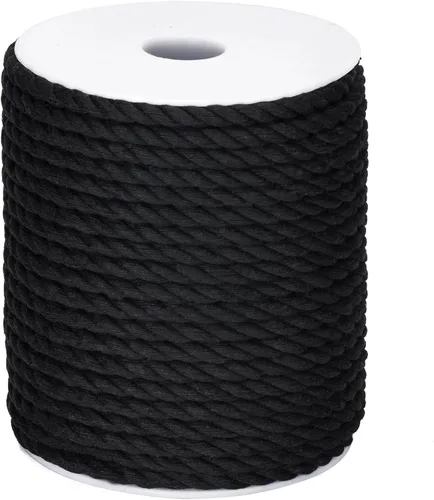 Miniatura 8 de joycraft Cordón de macramé, cuerda de algodón blanco hueso, 0.315 in x 21 yardas, cuerda de algodón trenzado de 3 hebras para colgar plantas
