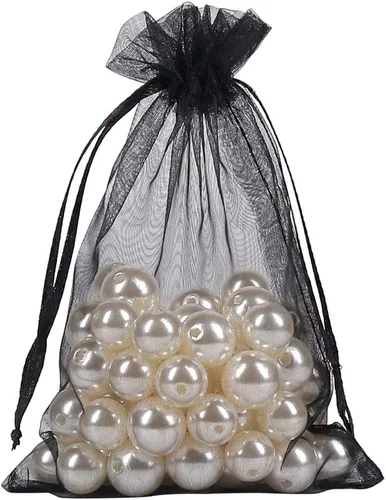 Miniatura 4 de YQL Bolsas de organza de 4 x 6, 100 unidades, malla de organza negra, bolsas de protección de frutas, bolsas de joyería, bodas y fiestas