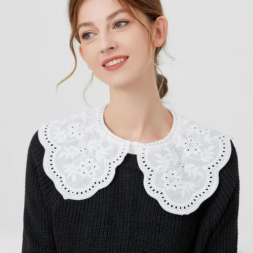 Miniatura 3 de Collar de muñeca falsa blanco, elegante collar de imitación desmontable, cuello falso para mujeres y niñas