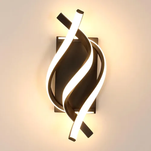 Miniatura 10 de DELIPOP Apliques de pared, aplique de pared LED moderno en espiral, 21 W, 6500 K, luz blanca fría de pared para interiores, lámpara de pared LED