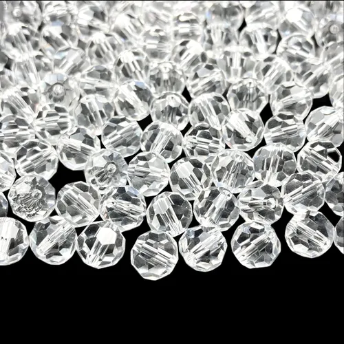 Miniatura 7 de Jmassyang 100 Piezas 8mm Cuentas de Cristal de Vidrio Facetado Redondo, Cuentas Espaciadoras para Hacer Joyas, Pulseras, Collares, Aretes, Campanas
