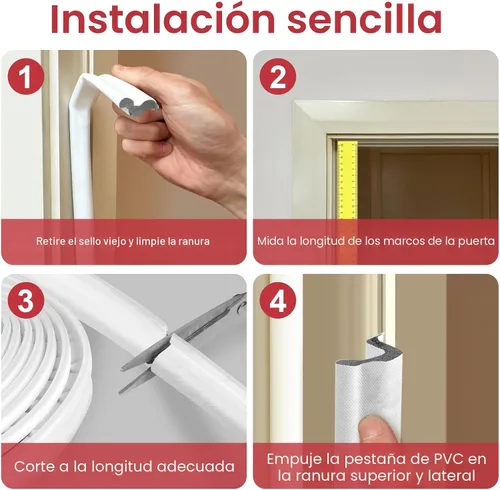 Miniatura 9 de Litaibai Burletes de Gran Tamaño para Puertas para Espacios Más Grandes, Tira de Sellado de Puerta Kerf de 40 Pies, Sin Pegamento, Instalación Fácil