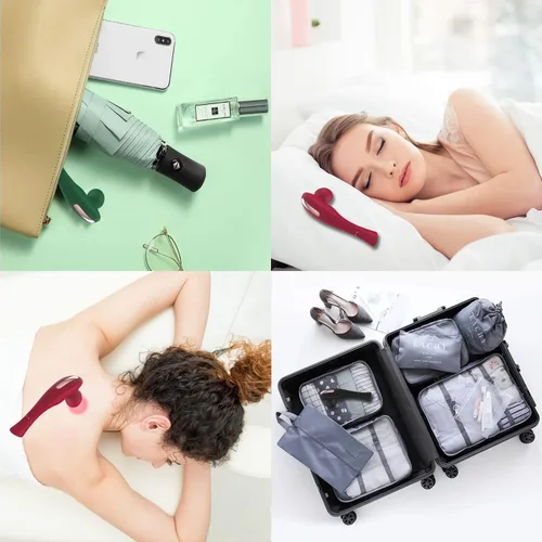 Miniatura 7 de Masajeador eléctrico de mano inalámbrico de hombro y cuello, herramienta de masaje portátil de tejido profundo de cuerpo completo, masajeador de Rojo