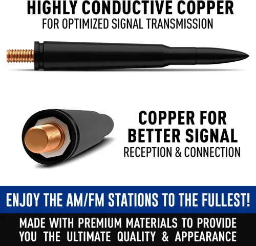 Miniatura 2 de Mástil de antena de estilo clásico para Chevy Silverado 1999-2022, repuesto de antena automotriz negra para automóviles, camiones y SUV, compatible