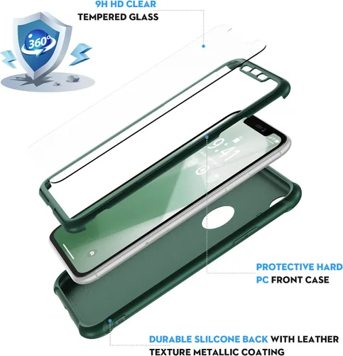 Miniatura 4 de ORETECH Funda para iPhone XR, con [2 x Protectores de Pantalla] [Prueba de Caídas de Grado Militar de 10 Pies] [Protección de Cámara] 360° A Prueba
