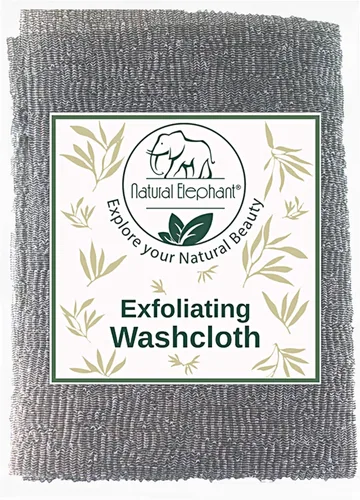 Miniatura 2 de Natural Elephant Paño exfoliante gris carbón japonés limpiador de ducha para cuerpo (paquete de 3 (3 paños))