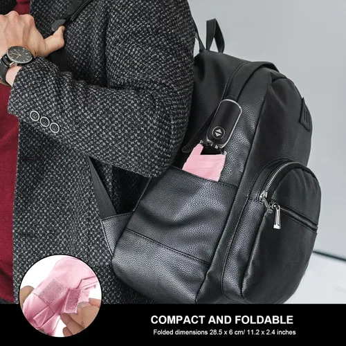 Miniatura 78 de LEAGERA Paraguas de viaje compacto para bolso, mango plano, impermeable para lluvia ligera