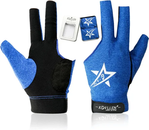 Miniatura 39 de KONLLEN Billiards Gloves for Left Hand/Right Hand L/XL Pool Gloves Professional Non-Slip Adjustable Breathable Snooker Gloves Popular Sizes for Men