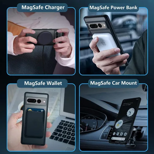 Miniatura 6 de TIANNIUKE Funda Magnética Translúcida Mate Anti-Huellas, Compatible con MagSafe, Ajuste Delgado a Prueba de Golpes Funda Protectora para Teléfono