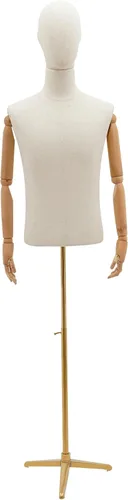 Miniatura 19 de Maniquí masculino con forma de cuerpo de maniquí, 27.5 a 51 pulgadas de altura ajustable de media longitud, modelo de ropa para exhibición