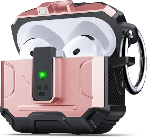 Miniatura 22 de DASFOND - Funda de armadura para AirPods de 2ª y 1ª generación, carcasa de cuerpo completo de grado militar a prueba de golpes, soporte de carga