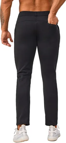 Miniatura 2 de AbleTree Pantalones deportivos con forro polar de 27 pulgadas de entrepierna Atheltic Joggers para hombres cortos con bolsillo con cremallera