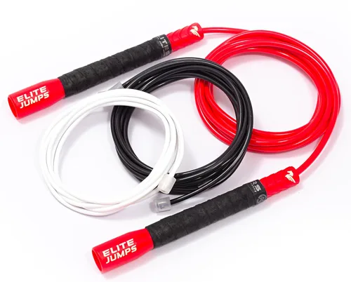 Elite Jumps The Freestyle Rope - Cuerdas de salto de PVC para fitness, cuerdas de salto para adultos de primera calidad para fitness, cuerda de Rojo