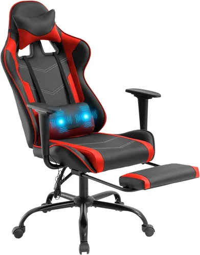 Miniatura 12 de Silla de juegos grande y alta, silla ergonómica de escritorio para computadora, cómoda silla de oficina ajustable de altura ajustable con soporte
