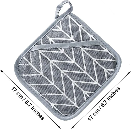 Miniatura 7 de Juego de 6 agarraderas resistentes al calor, juego de 6 soportes para ollas de cocina con 2 soportes para mango caliente, salvamanteles para cocinar