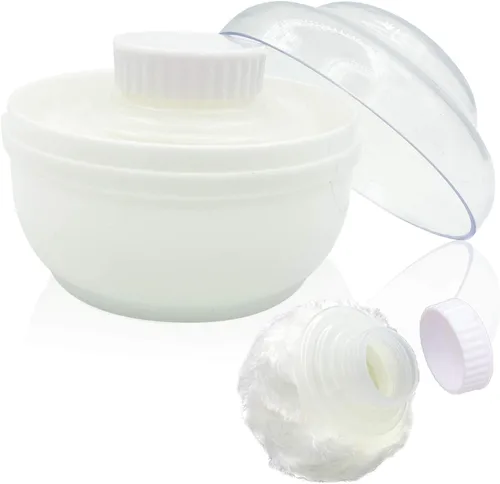 Contenedor de polvo corporal de almacenamiento, estuche grande de 3.5 pulgadas para después del baño, caja de polvo de vellosidades para el cuidado