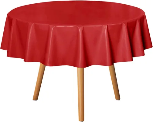 Miniatura 34 de sancua - Mantel rectangular de PVC 100 % impermeable, 54 x 54 pulgadas, vinilo a prueba de aceite, derrames, fácil de limpiar con un paño, para Beige