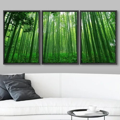 Miniatura 2 de wall26 Lienzo enmarcado para pared, juego de arte debajo de los tallos de bambú verde, naturaleza, desierto, fotografía, realismo, contemporáneo