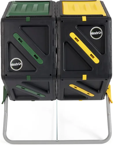 Miniatura 2 de Miracle-Gro - Contenedor de doble cámara para composta, para exteriores, 2 puertas corredizas (2 x 70 litros)