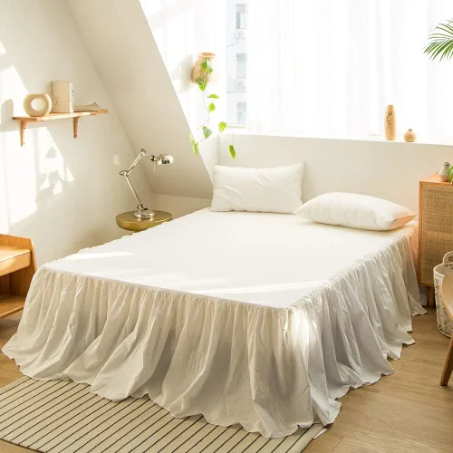 Miniatura 19 de Simple&Opulence - Falda de cama de lino belga con caída a medida de 14 pulgadas, con pliegues, ajuste fácil, transpirable, de lino natural premium
