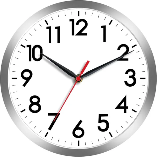 Miniatura 34 de AKCISOT Reloj de Pared Atómico de 10 Pulgadas Relojes Analógicos para Cocina Interior - Reloj Silencioso Operado con Batería para Dormitorio Oficina