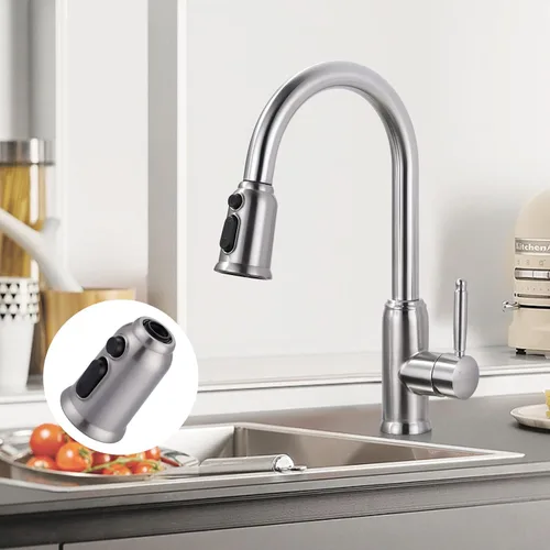 Miniatura 5 de Reemplazo de cabezal de grifo extraíble, cabezal rociador de grifo de cocina de 3 funciones con 9 adaptadores, boquilla de pulverización de cabezal