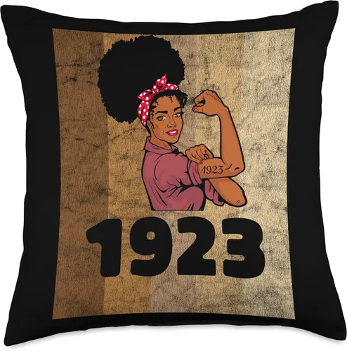 Miniatura 4 de Vintage 1923 Limited Edition 100th Birthday Afro Girls Women Throw Pillow