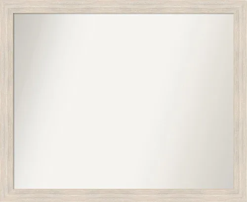 Miniatura 486 de Amanti Art Espejo de baño blanco para sobre el fregadero, 30 x 35 pulgadas, espejo de tocador rectangular estrecho de Eva de oro blanco, marco