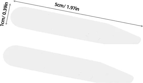 Miniatura 2 de 200 piezas de cuello de camisa para hombres y mujeres, insertos de plástico blanco, pestañas de soporte de 2.000 x 0.394 x 0.031 in para camisas