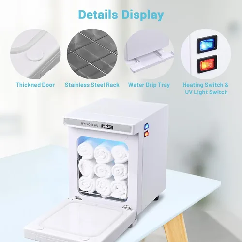 Miniatura 7 de BYOOTIQUE - Mini calentador de toallas calientes de 5 litros, calentador profesional de secado rápido, portátil, para sala de manicura, facial