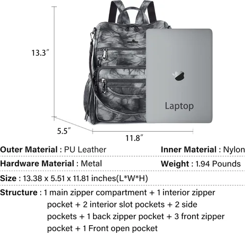 Miniatura 16 de Bolsos mochila monedero de piel sintética para mujer, bolsas con zíper, mochilas de hombro casuales