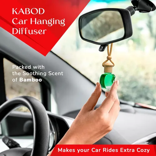 Miniatura 6 de Ambientador para coche colgante de bambú Kabod Difusor de aceites esenciales Aroma verde limpio Neutralizador de olores natural Fragancia