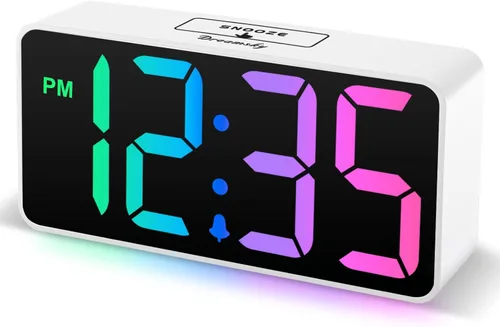 Miniatura 14 de DreamSky - Reloj despertador digital pequeño para dormitorio, pantalla de números grandes con atenuador de brillo, reloj de mesa eléctrico con Caja