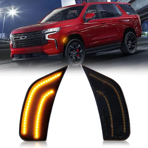 Miniatura 8 de Luces LED de posición laterales para Yukon XL Denali Tahoe Suburban Escalade ESV 2021-2024, lámparas de señal de posición blanca, lente ahumada, LED