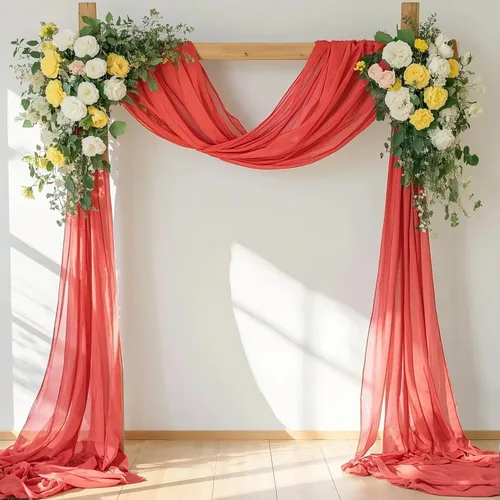 Miniatura 7 de FUHSY Cortinas moradas para arco de boda, 6 yardas, 2 paneles de tela de gasa, cortinas de techo para bodas, cortinas moradas para telón de fondo