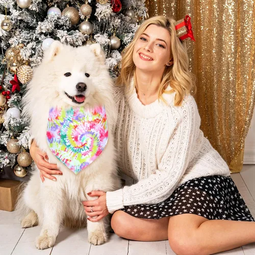 Miniatura 6 de Silkfly 50 bandanas de verano para perros, bufandas para mascotas, para salón de aseo, triangular, lavable, babero, pañuelo, para fiestas