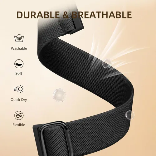 Miniatura 2 de Maledan Banda de Repuesto para Correas Fitbit Sense Hombres Mujeres, Correa de Reloj Elástica de Nylon Transpirable Suave para Versa 3/Versa 4