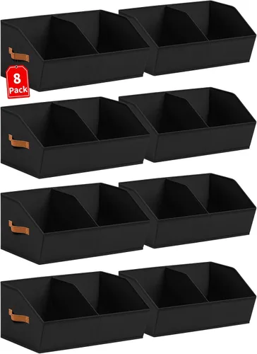 Miniatura 20 de Homsorout Organizadores de Armario y Contenedores de Almacenamiento - Paquete de 4 Contenedores de Almacenamiento Plegables Divididos Trapezoidales