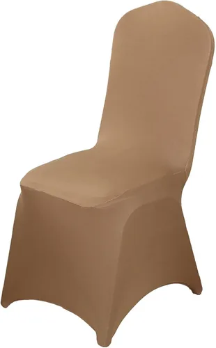 Miniatura 3 de Balsa Circle 6 fundas elásticas de elastano beige para sillas de banquete, protector de asiento extraíble, lavable, suministros de fiesta, boda